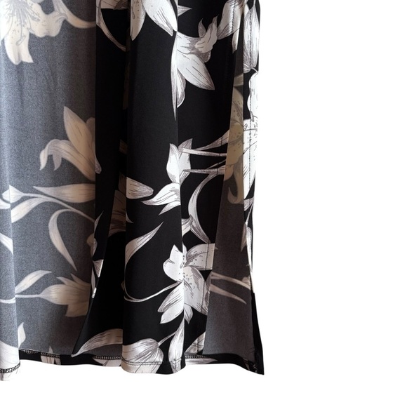 Joseph Ribkoff Black and White Floral LDS Cover Up Size 10 Kimono Cardigan - Picture 8 of 10